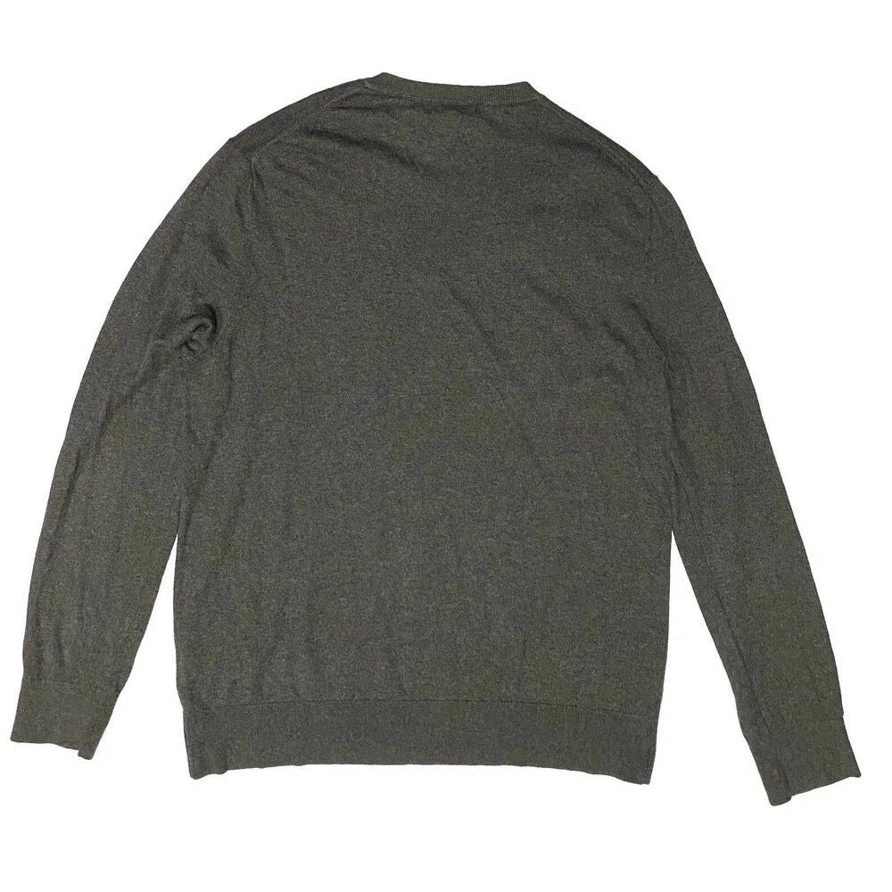 Banana Republic Cotton Sweater Gray Crewneck M Knit Pullover Mens Long Sleeve
